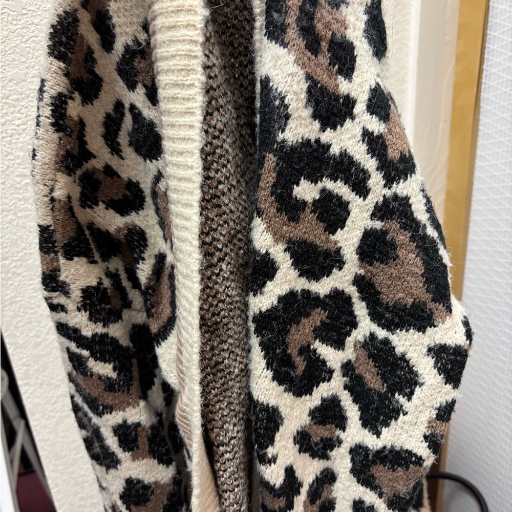 Anthropologie Leopard Print Cardigan - Black, Brown, Cream